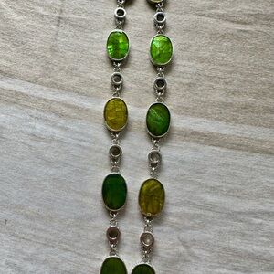 Vibrant Green and Yellow Beaded Necklace
